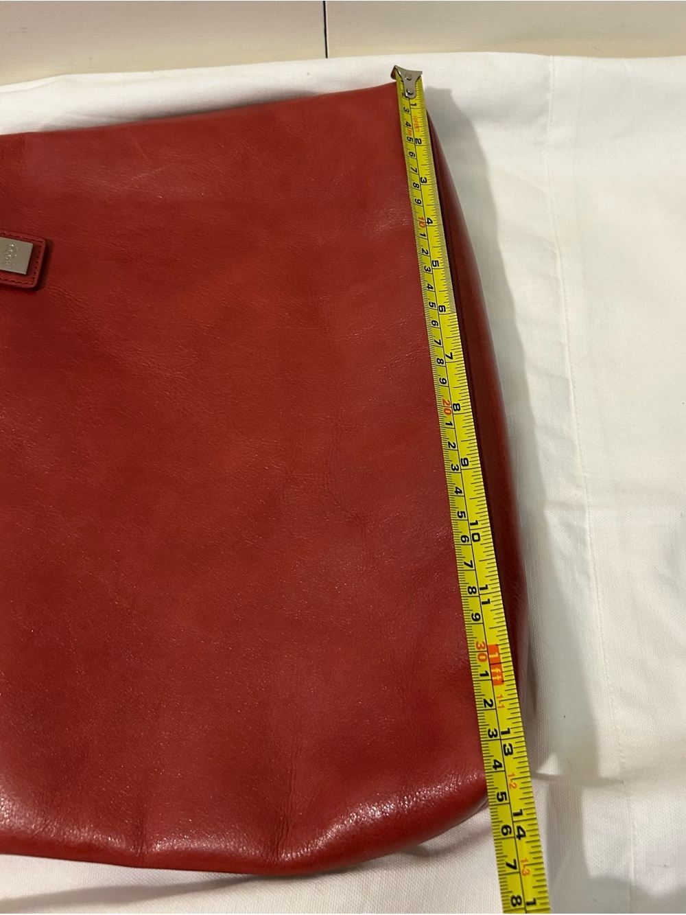 Rare vintage Y2K HOBO international minimalist red leather shoulder tote bag - Picture 12 of 13